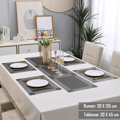 PVC Dining Table Mats, Grey