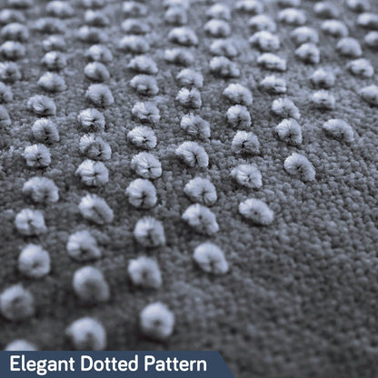 Handloom Made Thick Poly Velvet Reversible Sofa Mat for 1/2/3 Seater, Silver Grey
