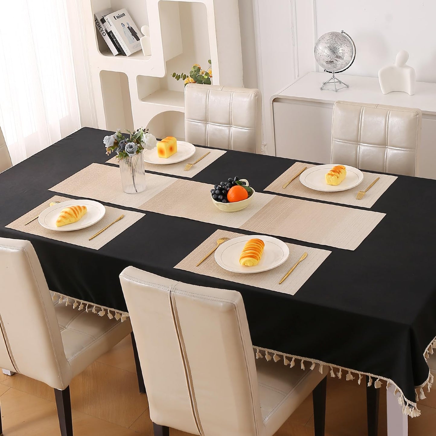 GradientHue PVC Mats for Dining Table - Sand Oasis