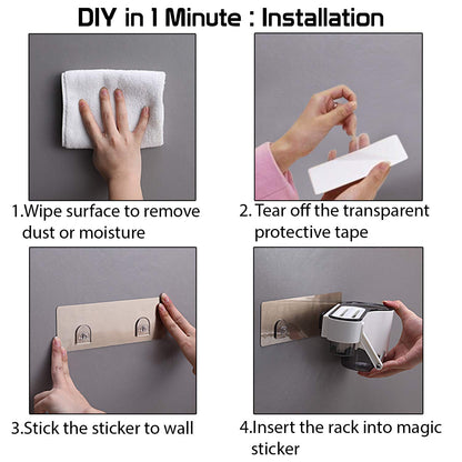 Plastic Magic Sticker Series Wall Mounted Spoon and Knife Holder for Kitchen (Standard)