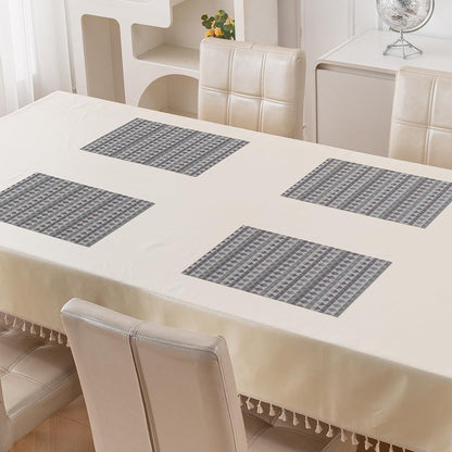 RhombusEcho Washable PVC Mats for Dining Table - Glacier Grey