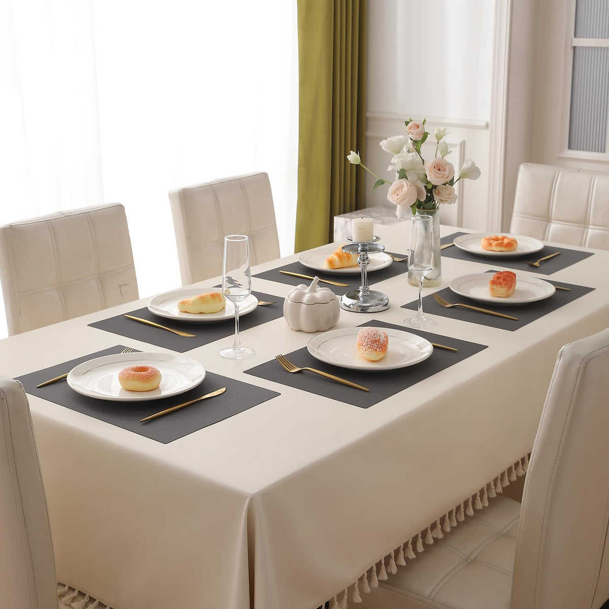 Buy anchor grey pp waterproof placemat set of 6