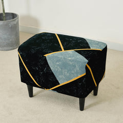 Stretchable 140 GSM Footstool Cover, Multicolor Abstract Geometry