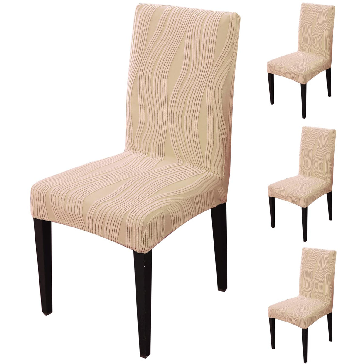 Nestiva Series Stretchable Knitting Jacquard Chair Cover - Blush Beige