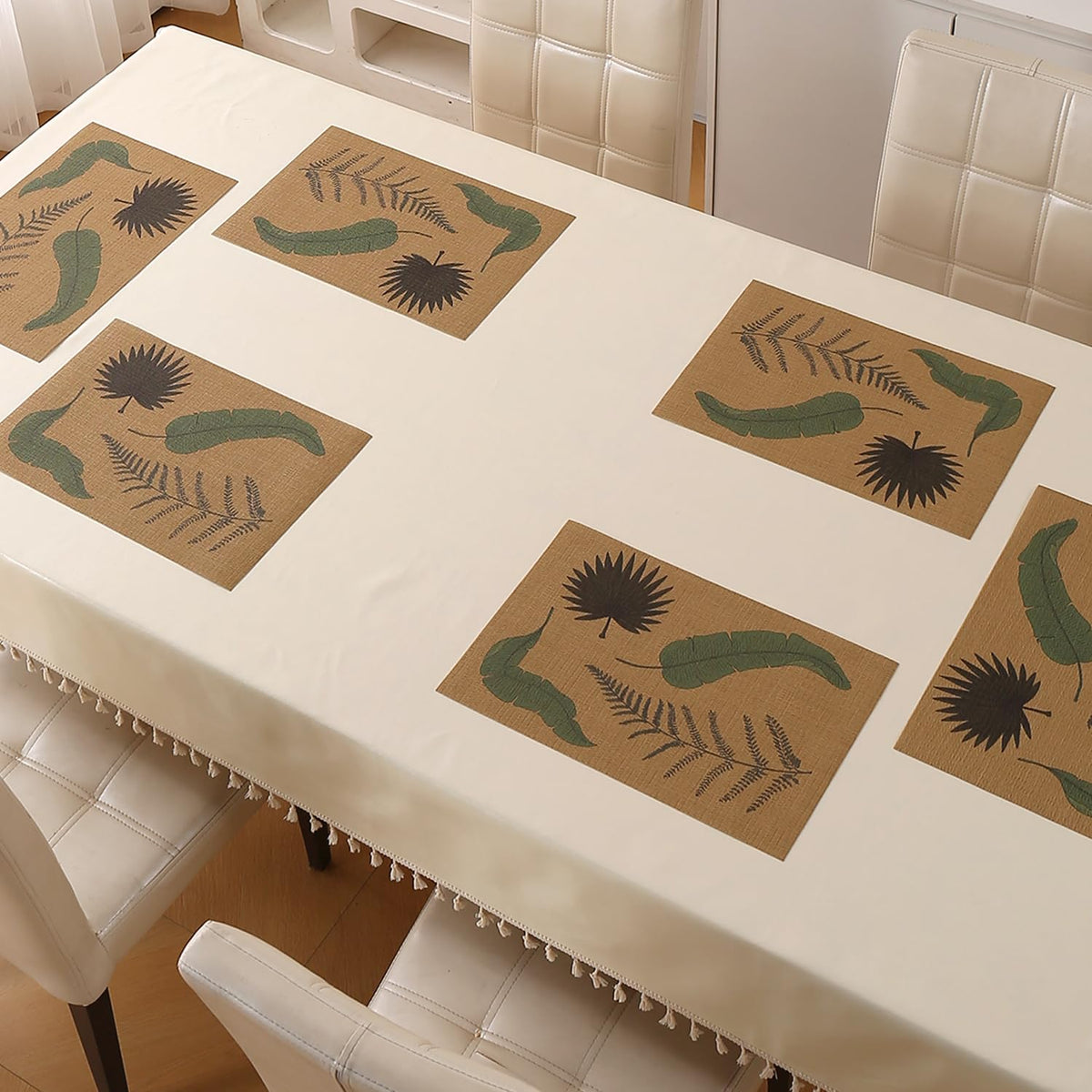 Botanical Tropic PVC Mats for Dining Table - Fern Fronds