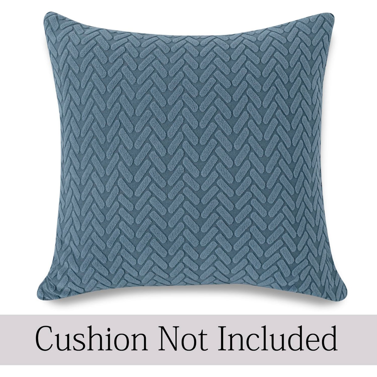 Dark Blue Colour Grid Texture Jacquard Pillow Covers | 18x18 Inch