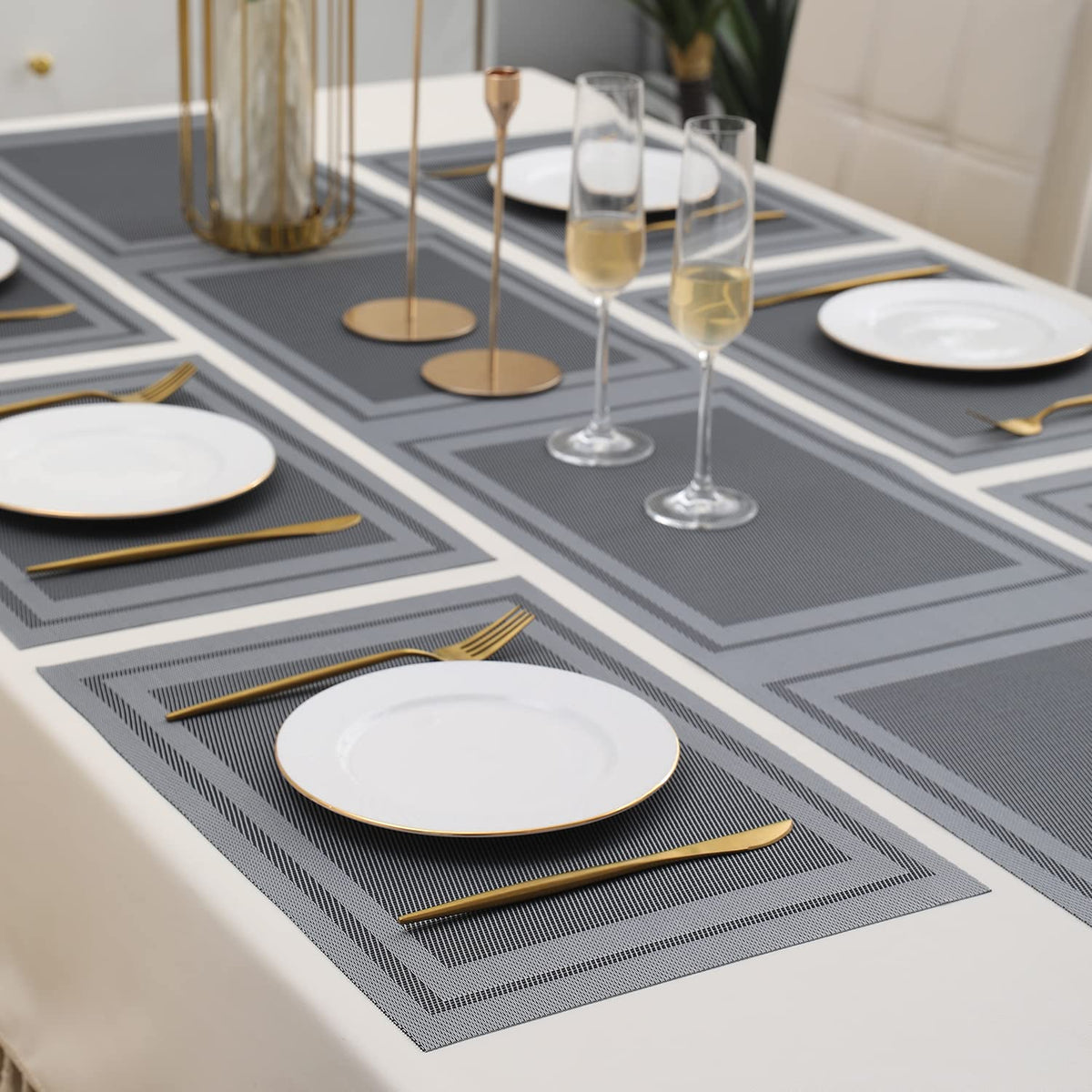 PVC Dining Table Mats, Grey