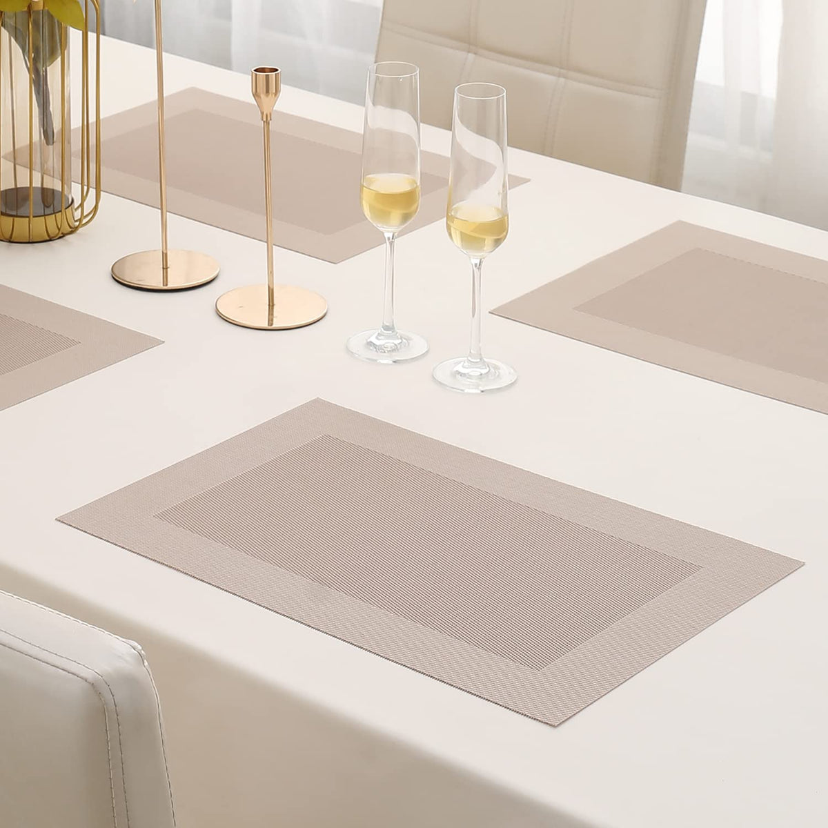 PVC Dining Table Mats, Beige