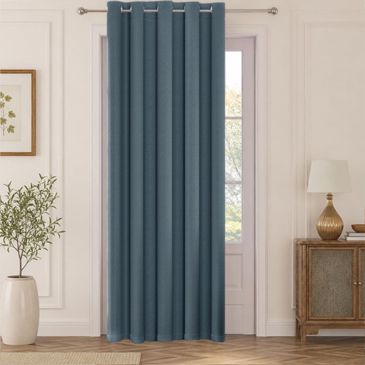 HOKIPO Atmosphere Dimout Curtains, 7 Feet Long - Midnight Blue - image 2