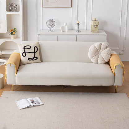 Serenity Tassel Chenille Sofa Cover with Tassel – Sunlit Amber