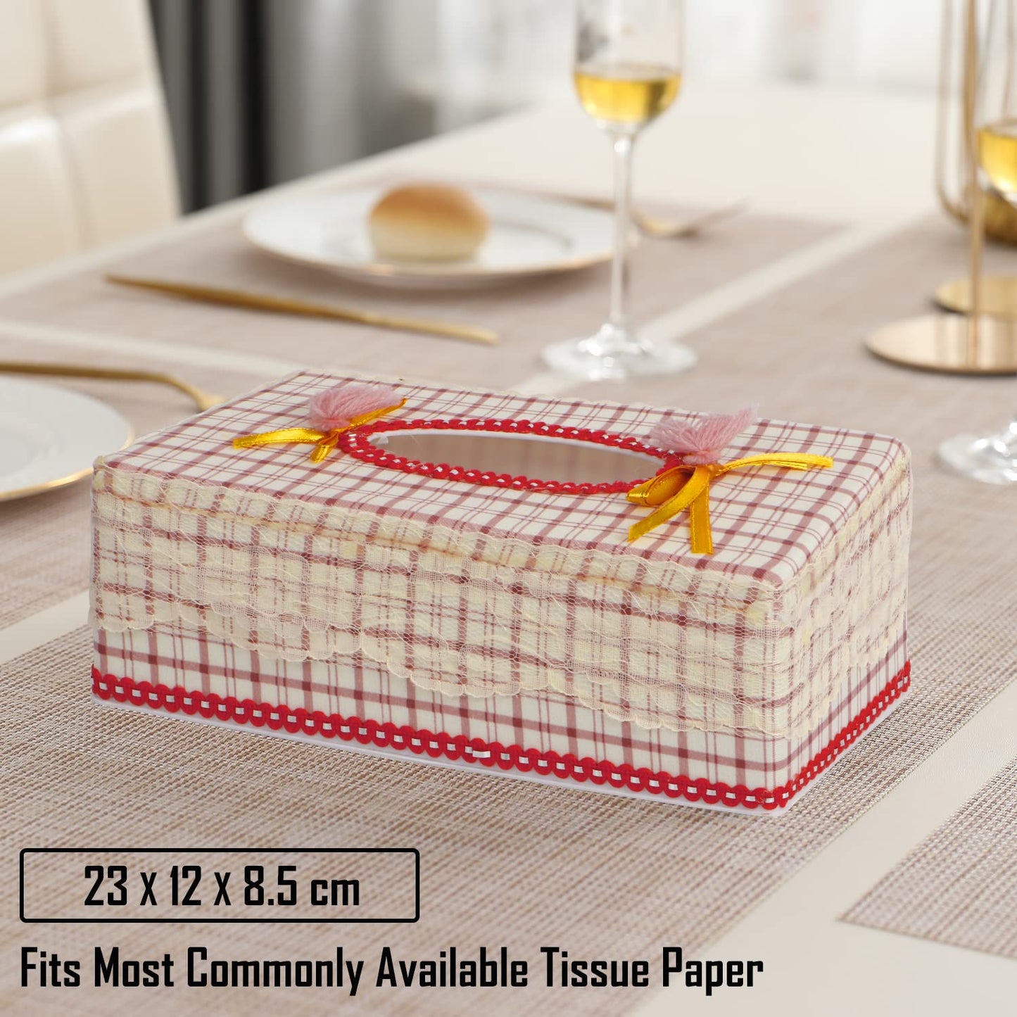 Plastic Tissue Box Holder, Red