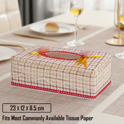 Plastic Tissue Box Holder, Red