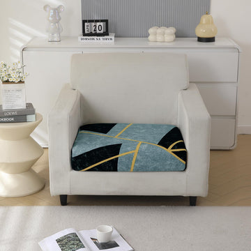 140 GSM Stretchable Printed Elastic Sofa Cushion Seat Cover for 1 /2 /3 Seaters / Pieces for Sofa, Multicolor Abstract Geometry