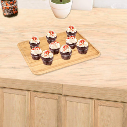 Wooden Bamboo Serving Tray, Small - Set of 2
