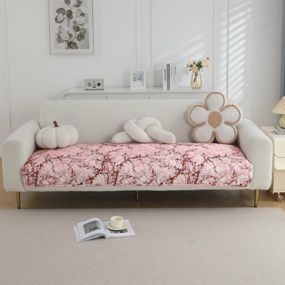 Quilted, Waterproof and Anti-Slip Sofa Cover Mat, Blossom Flower Pink