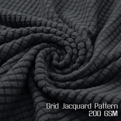 200 GSM Jacquard Set of 1/2/4/6 Dining Chair Cover, Dark Grey