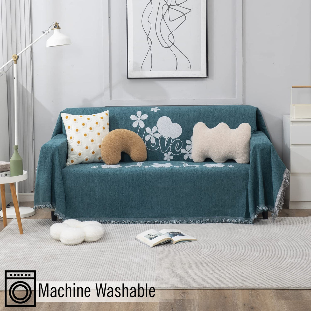 Thick, Soft and Pet Friendly Chenille Sofa Cover Throw,