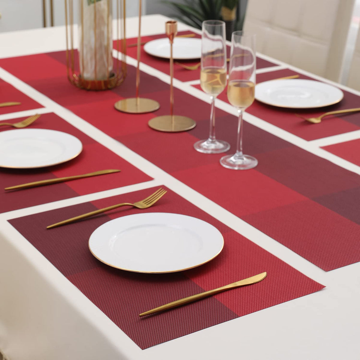PVC Dining Table Mats, Red