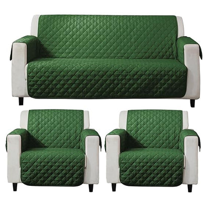 Forest Green quilted 3 1 1 seater sofa cover
