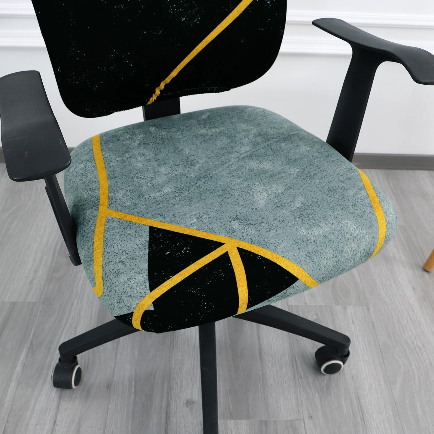 HOKIPO 140gsm Stretchable Office Chair Cover, Multicolor Abstract Geometry