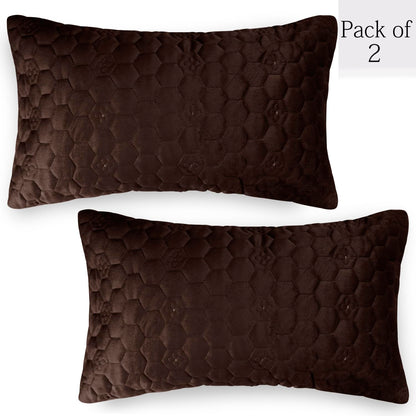 Dutch Velvet Cushion Covers Pack of 2, Coffee Brown