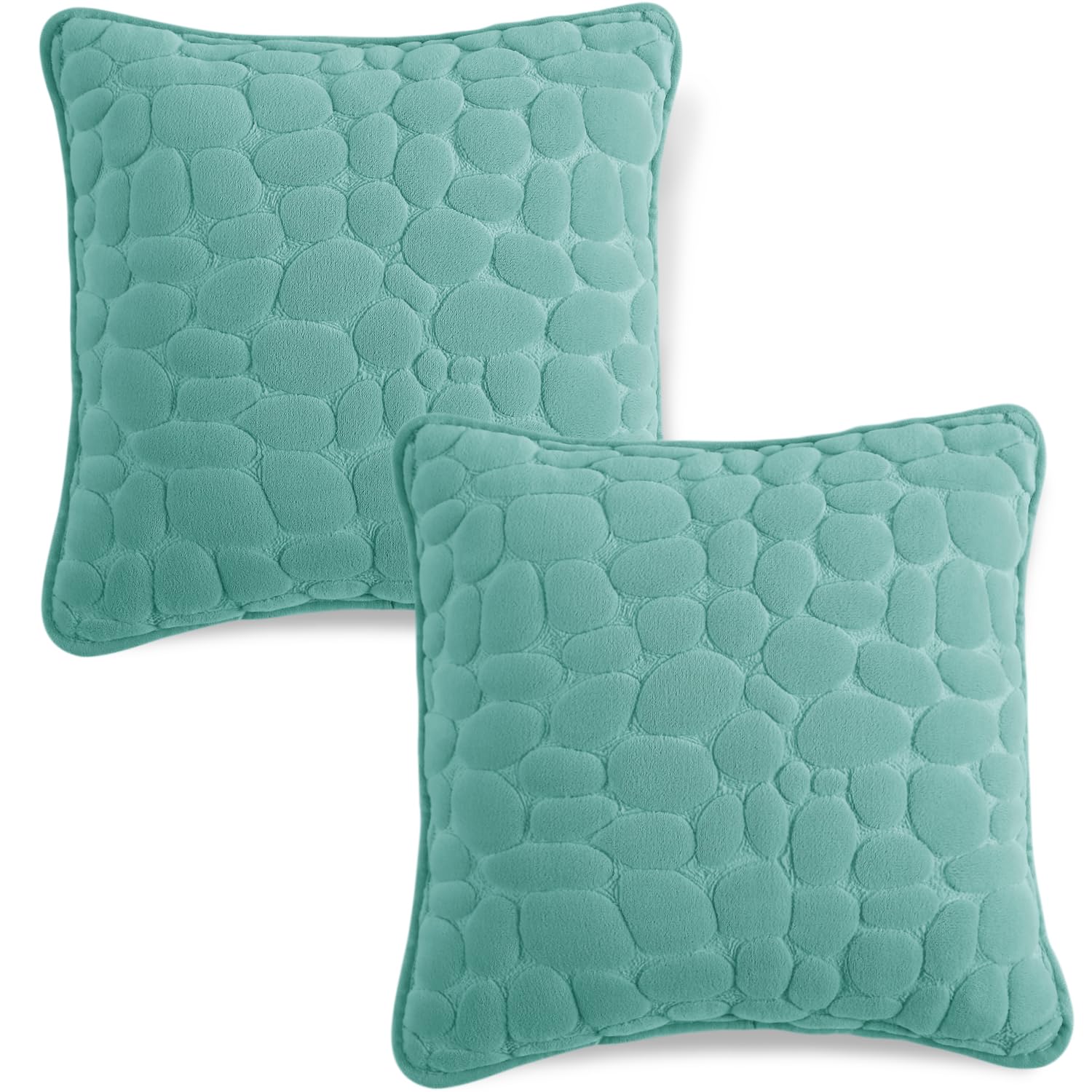 Buy Cute Fog Blue colour Zippered Pebble Texture Milk Velvet Pillow Covers