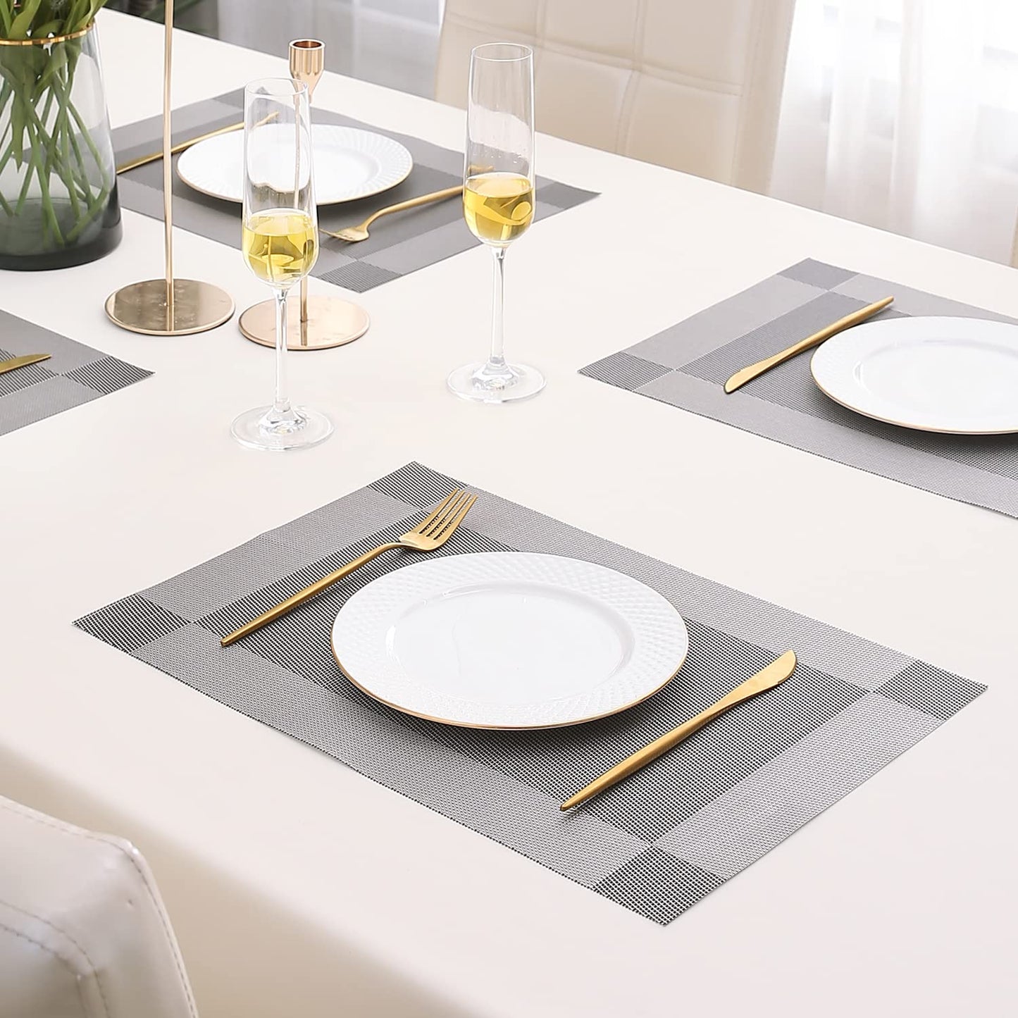 PVC Dining Table Mats, Grey