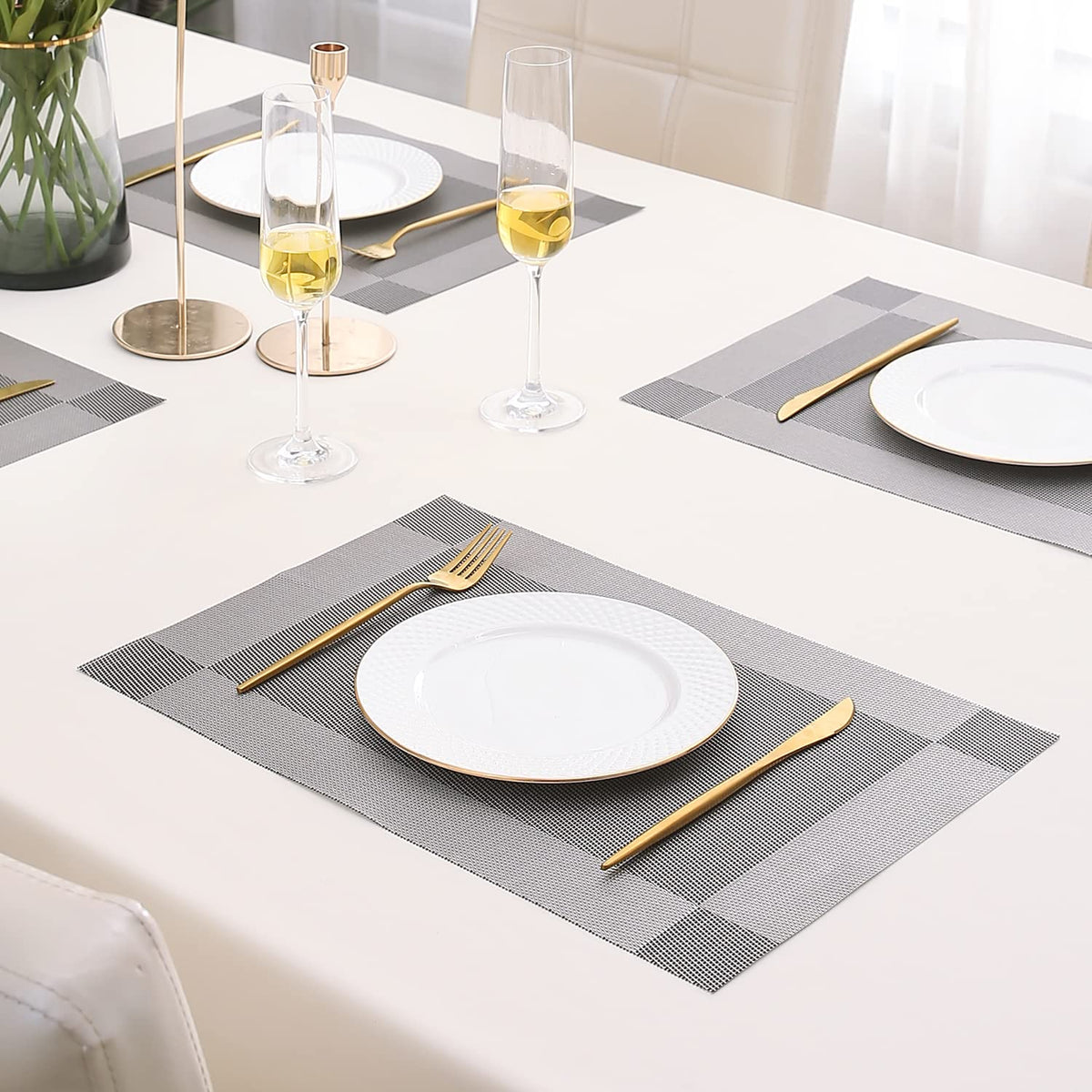 PVC Dining Table Mats, Grey