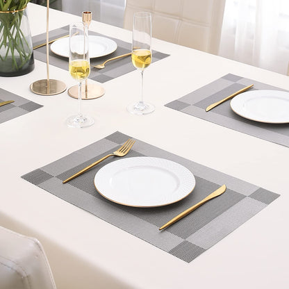 PVC Dining Table Mats, Grey
