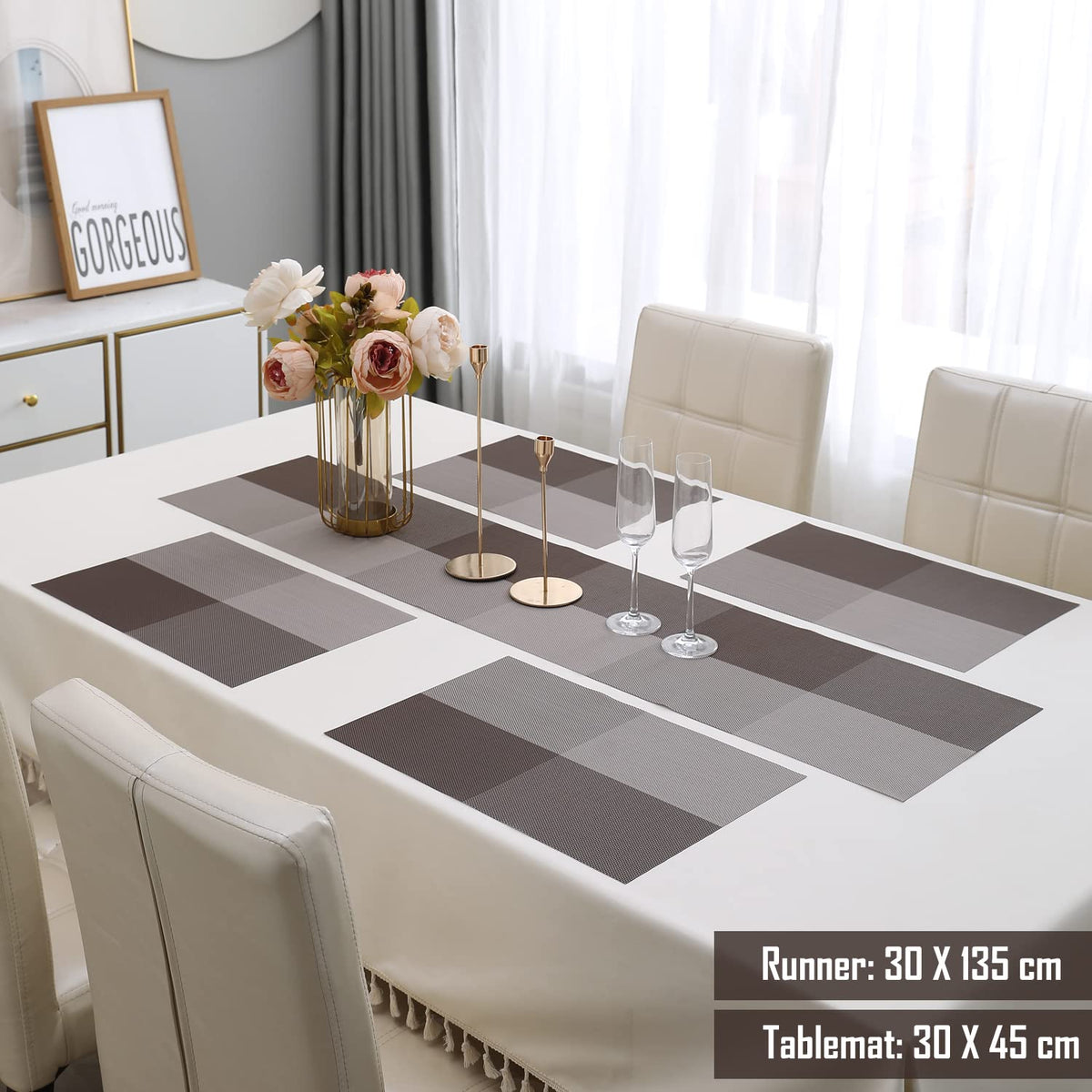 PVC Dining Table Mats, Brown