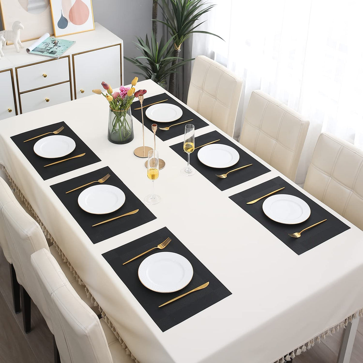 PVC Dining Table Mats, Black