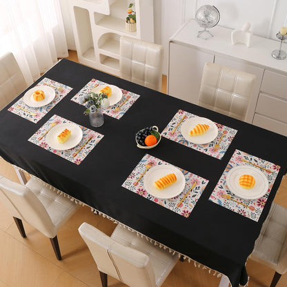 Artistic Flora PVC Washable Mats for Dining Table - Wild Daisies