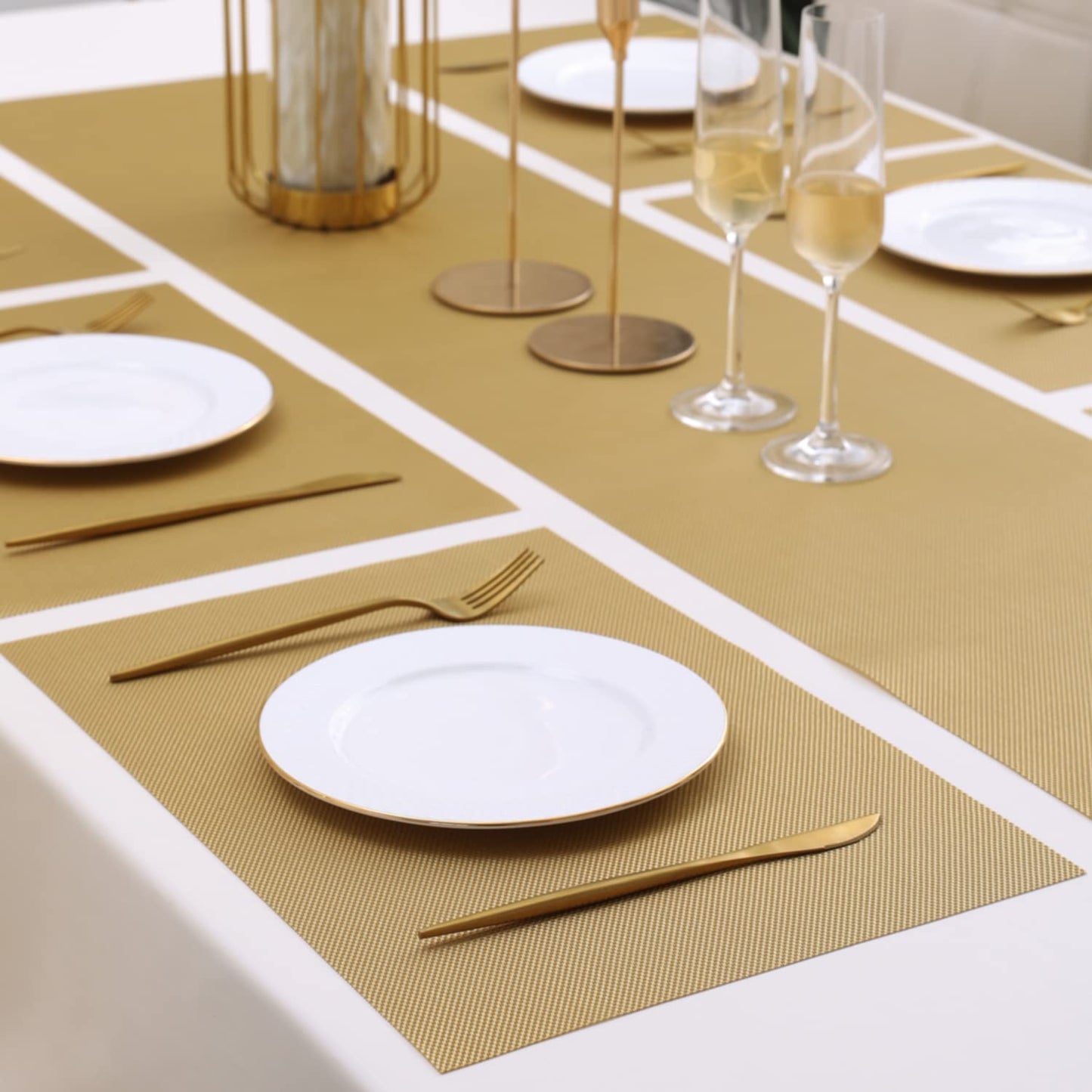 PVC Dining Table Mats, Golden