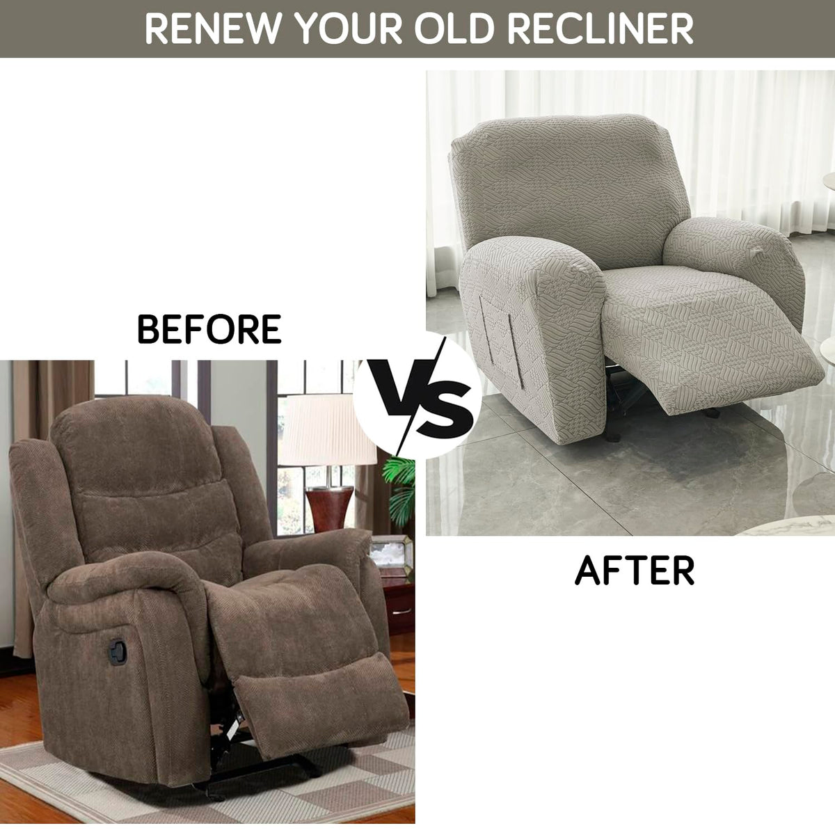 Transform your old recliner with full cover set (before / after)