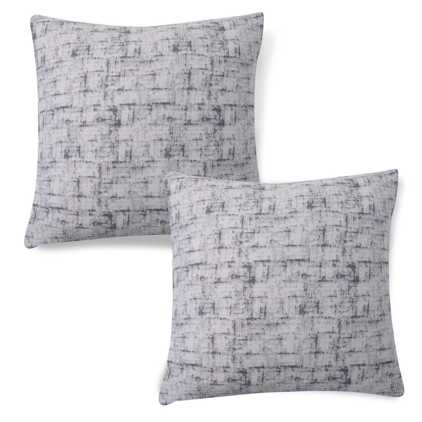 HOKIPO Stretchable Pack of 2 Cushion Cover 16x16 inch, Abstract Grey Lines