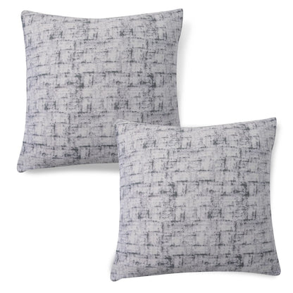 HOKIPO Stretchable Pack of 2 Cushion Cover 16x16 inch, Abstract Grey Lines