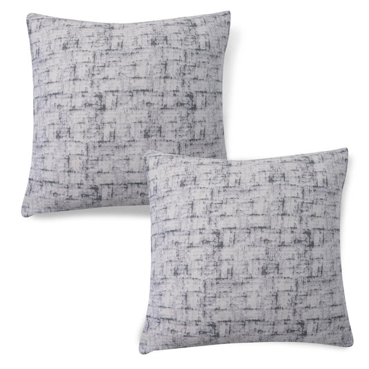 HOKIPO Stretchable Pack of 2 Cushion Cover 16x16 inch, Abstract Grey Lines