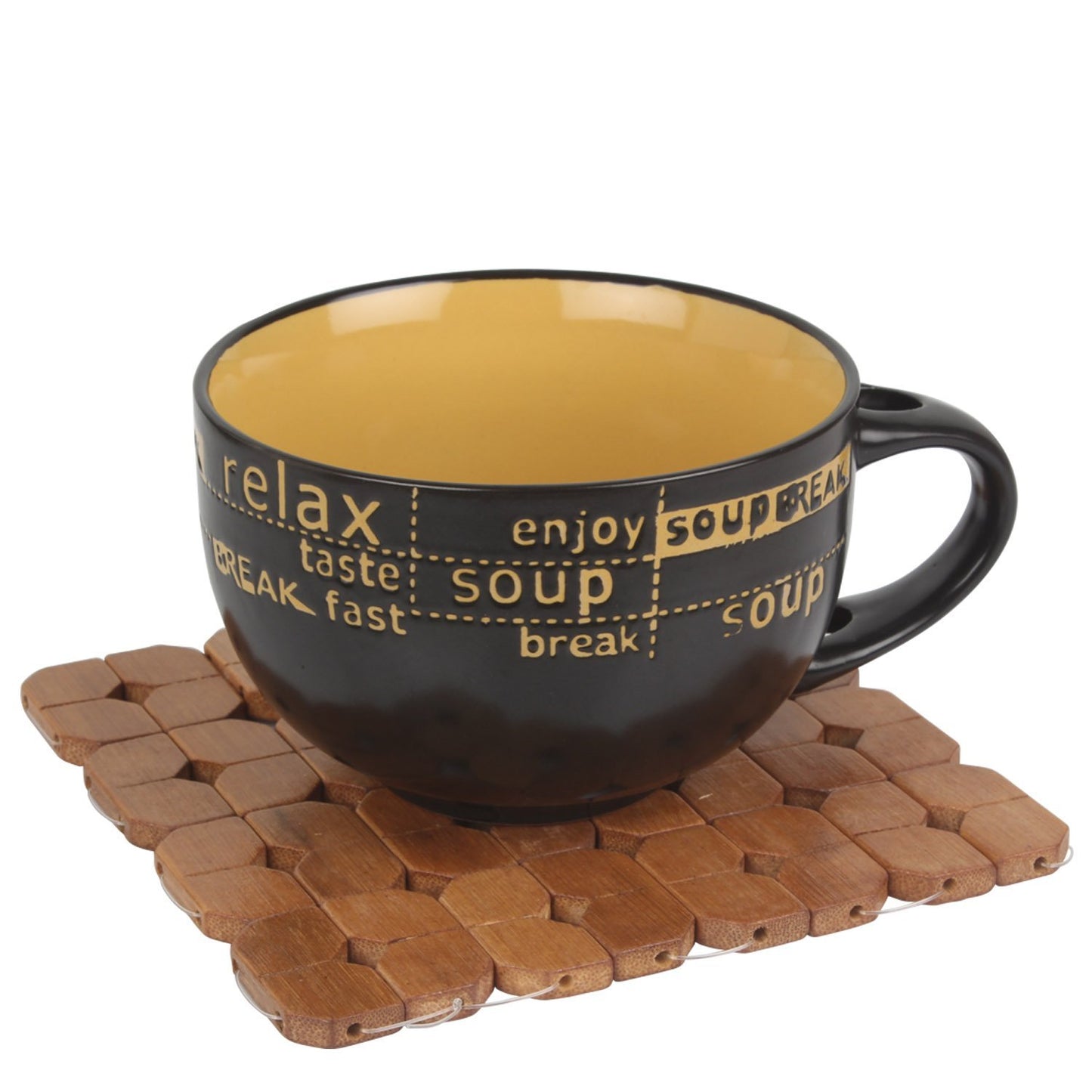 HOKIPO Square Bamboo Coaster Heat Pad, Pan Pot Holder, 15 x 15 cm, Pack of 2/4/6