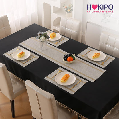 Chevron Stripes PVC Mats for Dining Table - Warm White