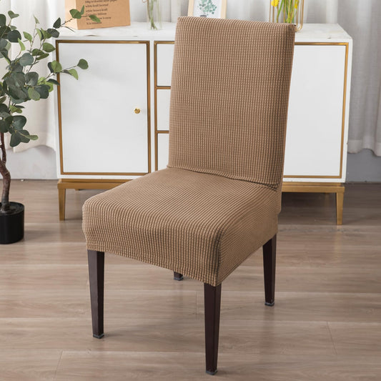 200 GSM Jacquard Set of 1/2/4/6 Dining Chair Cover, Brown