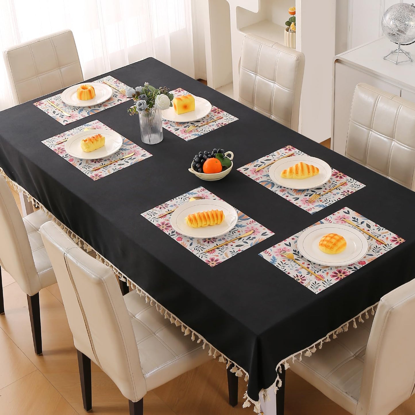 Artistic Flora PVC Washable Mats for Dining Table - Wild Daisies