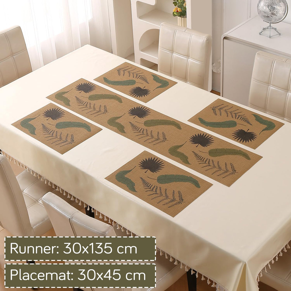 Botanical Tropic PVC Mats for Dining Table - Fern Fronds