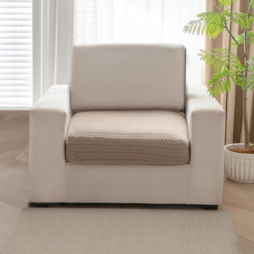 Stretchable Thick Jacquard Textured Seat Couch Cushion Cover for 1/2/3 Seaters, Brown