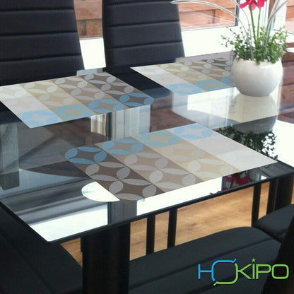 PVC Dining Table Mats, Geometric Blue