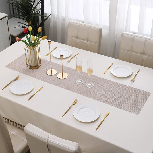 PVC Table Runner, Beige