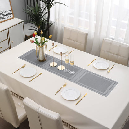 PVC Table Runner for Dinner and Coffee Table, Grey