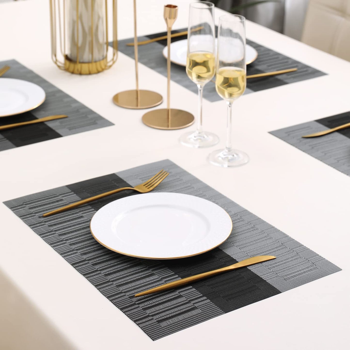 PVC Dining Table Mats, Grey