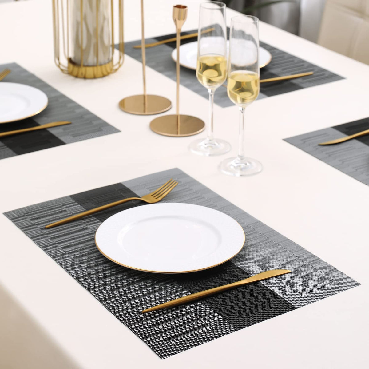 PVC Dining Table Mats, Grey