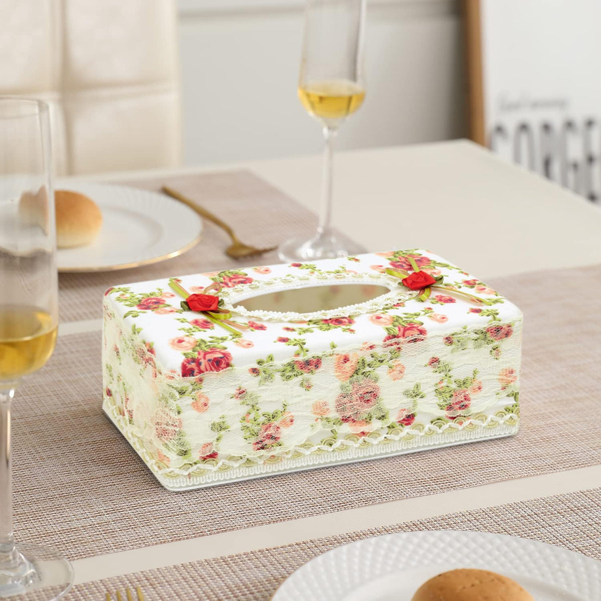 Plastic Tissue Box Holder, Green