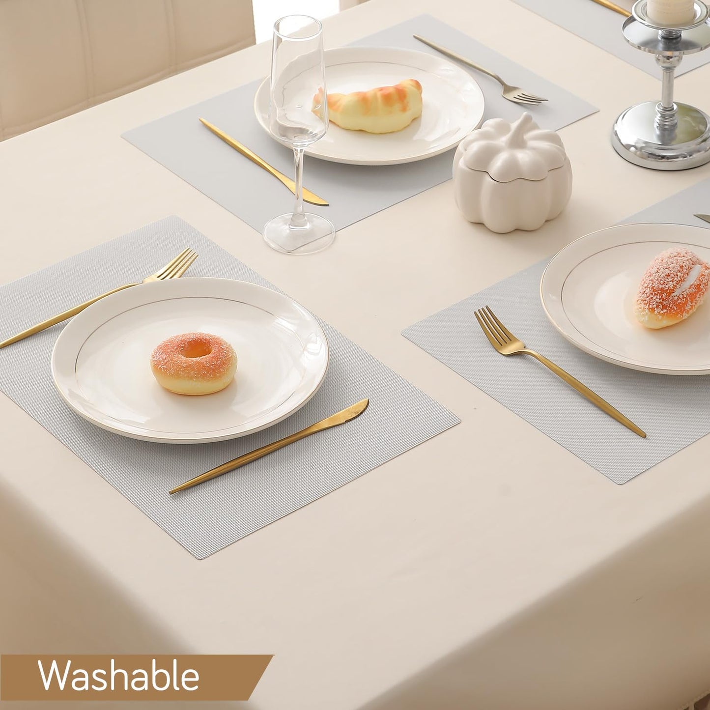 Buy Fog Grey washable waterproof placemat | HOKIPO